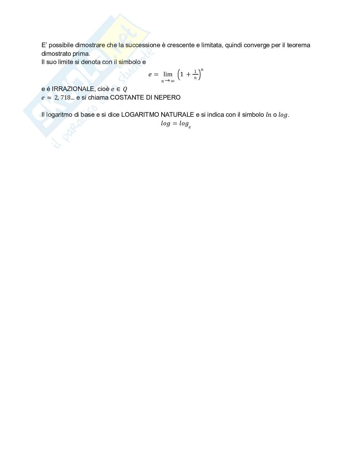 Appunti di Analisi matematica I Pag. 41
