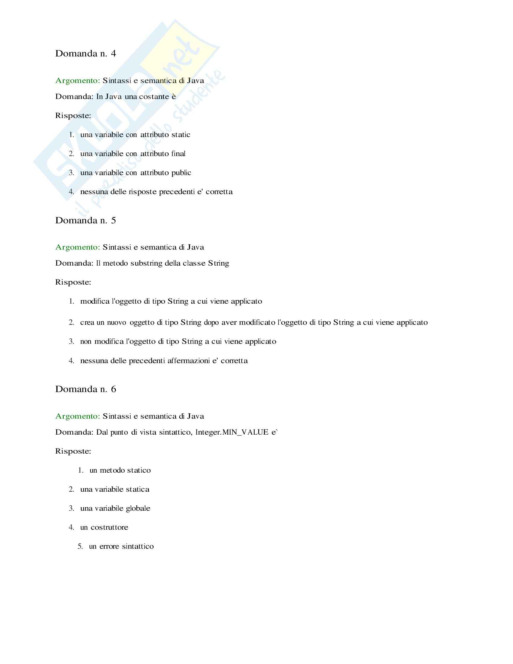 Informatica I - questionario 1 Pag. 2