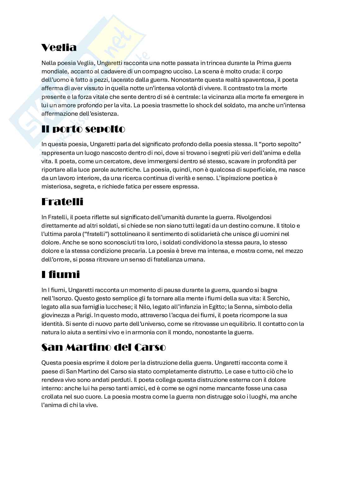 Appunti di Filologia della letteratura italiana su Ungaretti Pag. 6