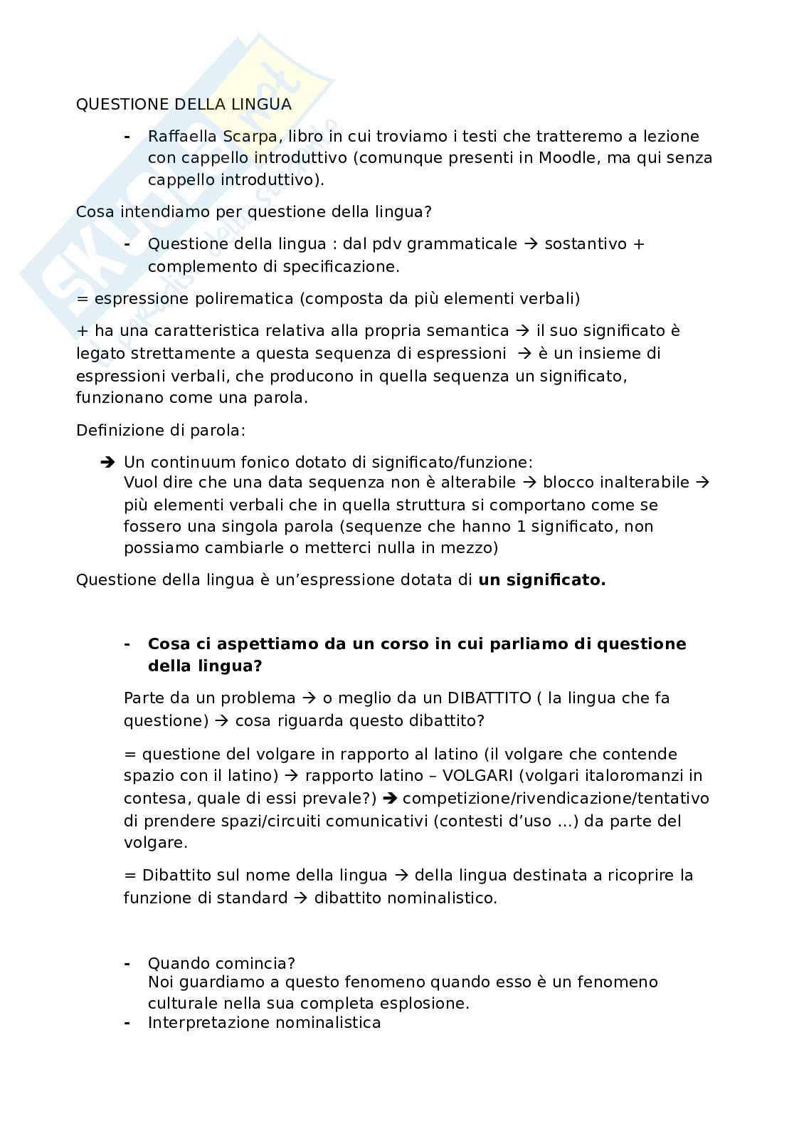 Appunti Storia della lingua italiana Pag. 2