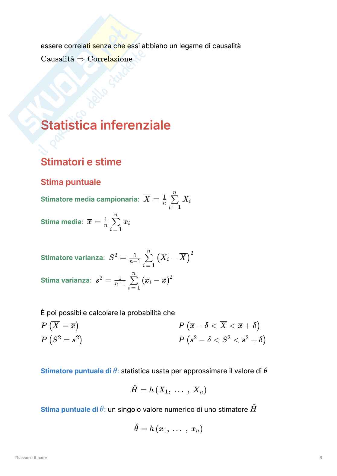 Appunti riassuntivi e formulari di Statistica  Pag. 11