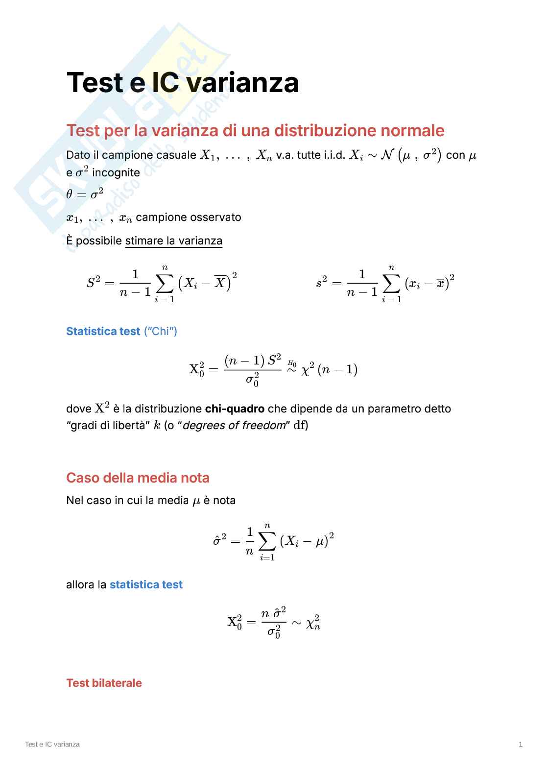 Appunti riassuntivi e formulari di Statistica  Pag. 26