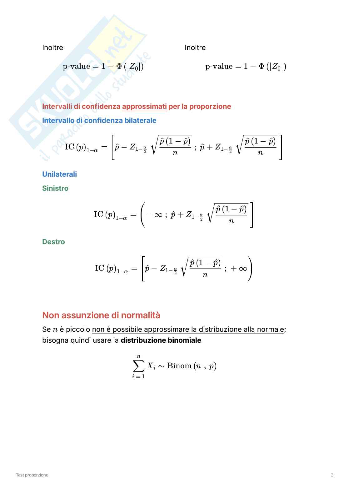Appunti riassuntivi e formulari di Statistica  Pag. 31
