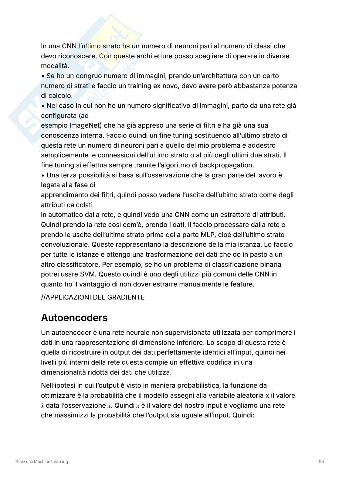 Appunti esame Machine Learning – Deep Learning, CNN, Autoencoder, RNN Pag. 11