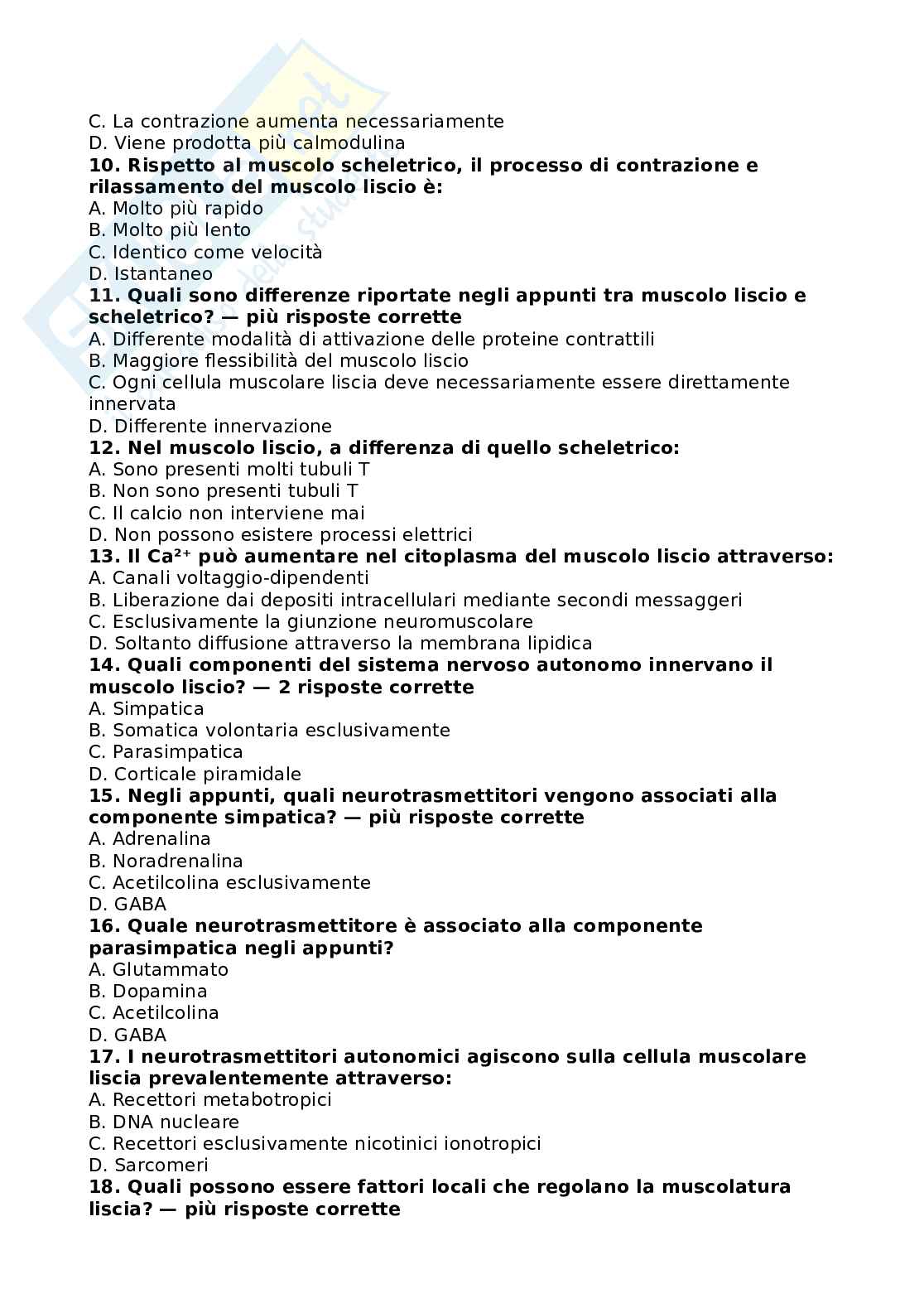 Domande per esame di Fisiologia umana Pag. 2