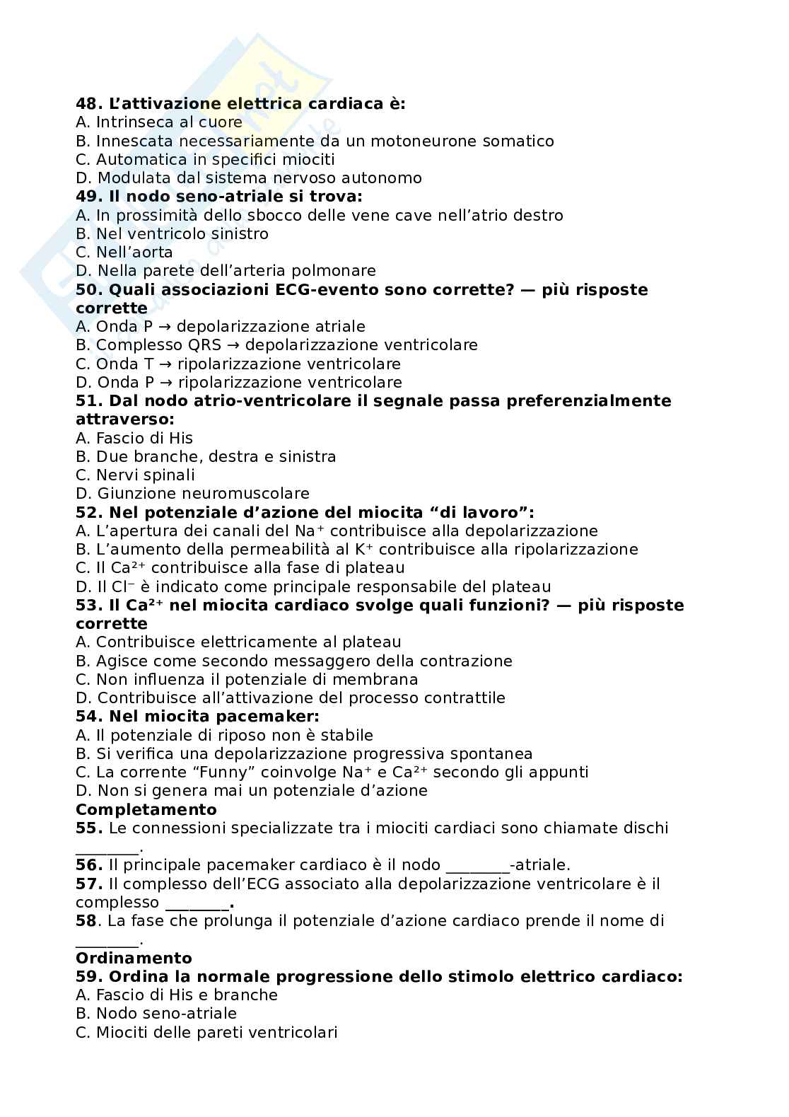 Domande per esame di Fisiologia umana Pag. 6