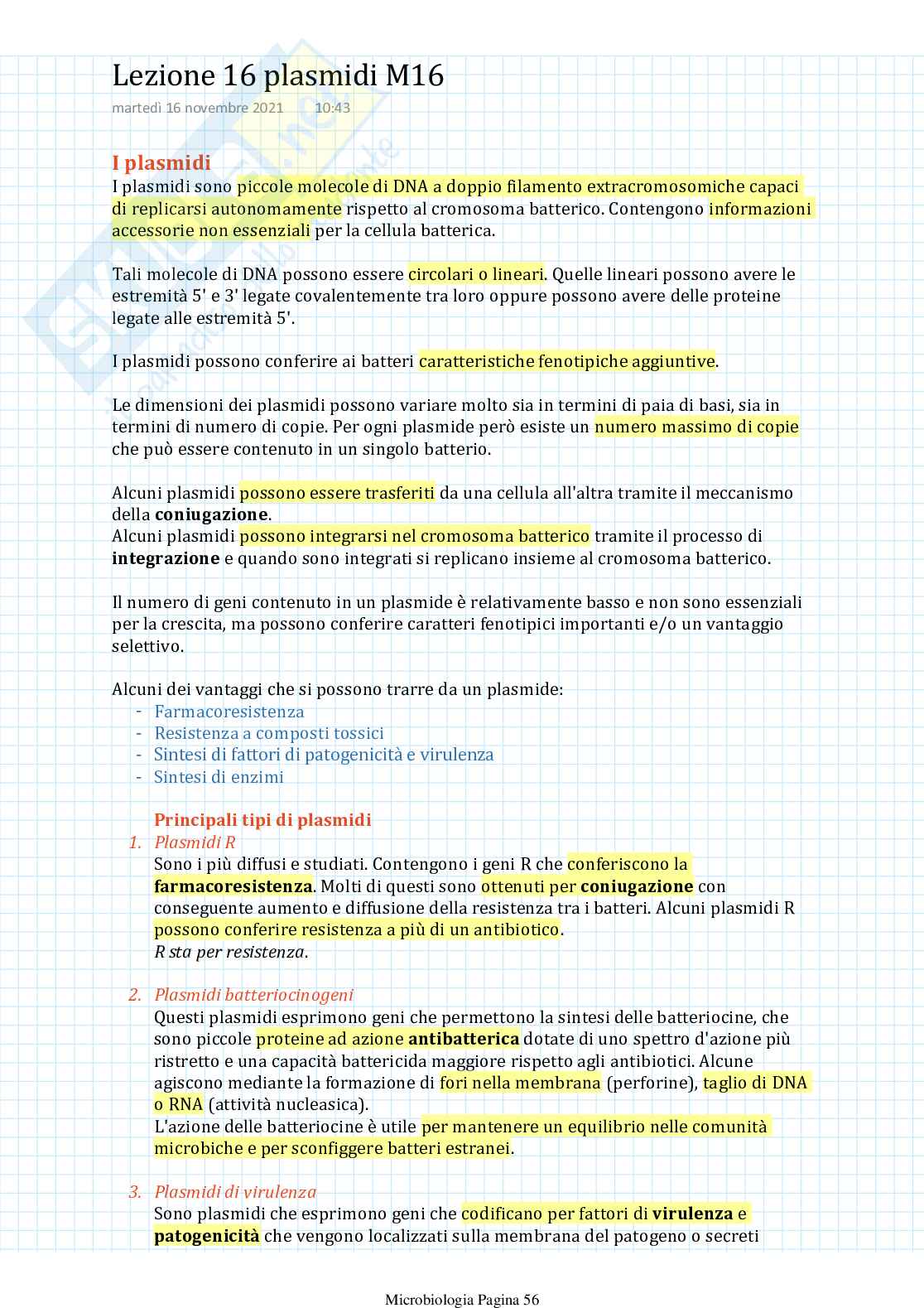 Appunti di Microbiologia Pag. 56