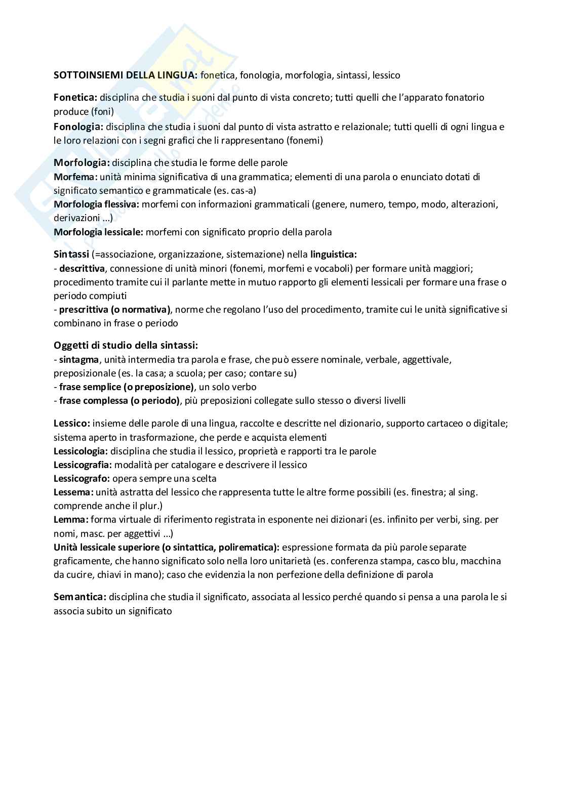 Linguistica italiana con laboratorio (B024295) - Kit completo, teoria e preparazione esame | SFP Notes Vol. 25 Pag. 2