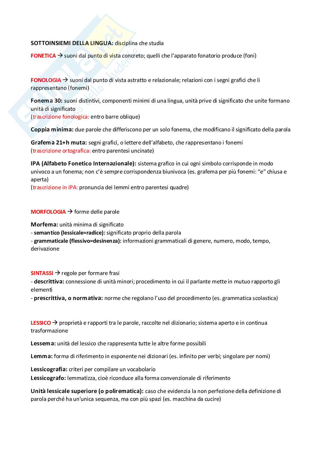 Linguistica italiana con laboratorio (B024295) - Kit completo, teoria e preparazione esame | SFP Notes Vol. 25 Pag. 41