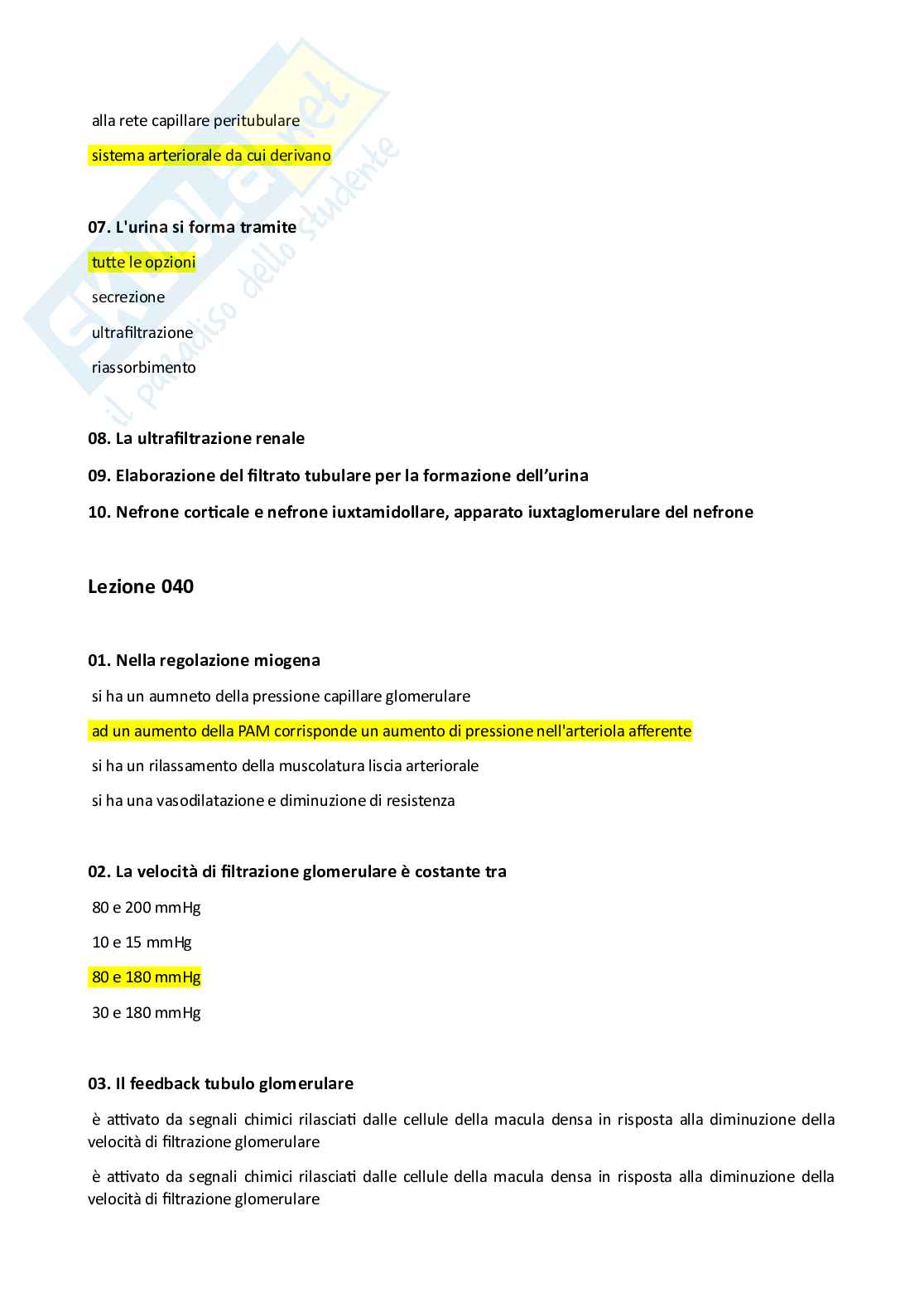 Paniere di Fisiologia Pag. 86