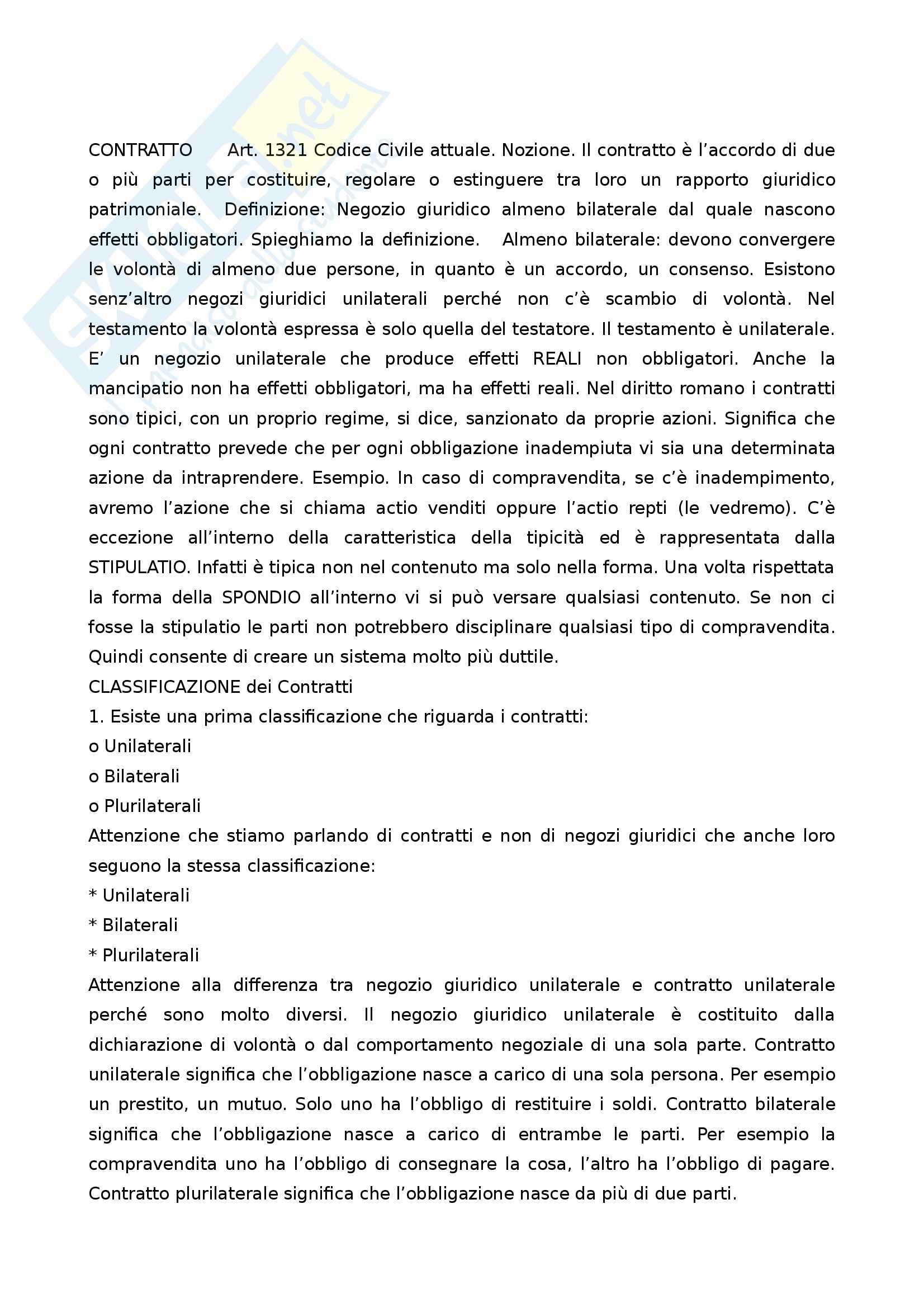Diritto romano privato - storia del contratto e delle obbligazioni Pag. 46