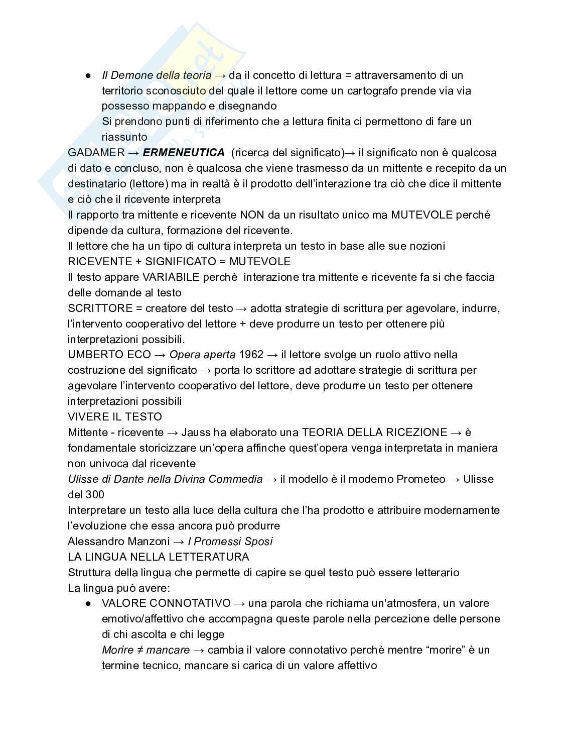 Letteratura italiana contemporanea Pag. 2