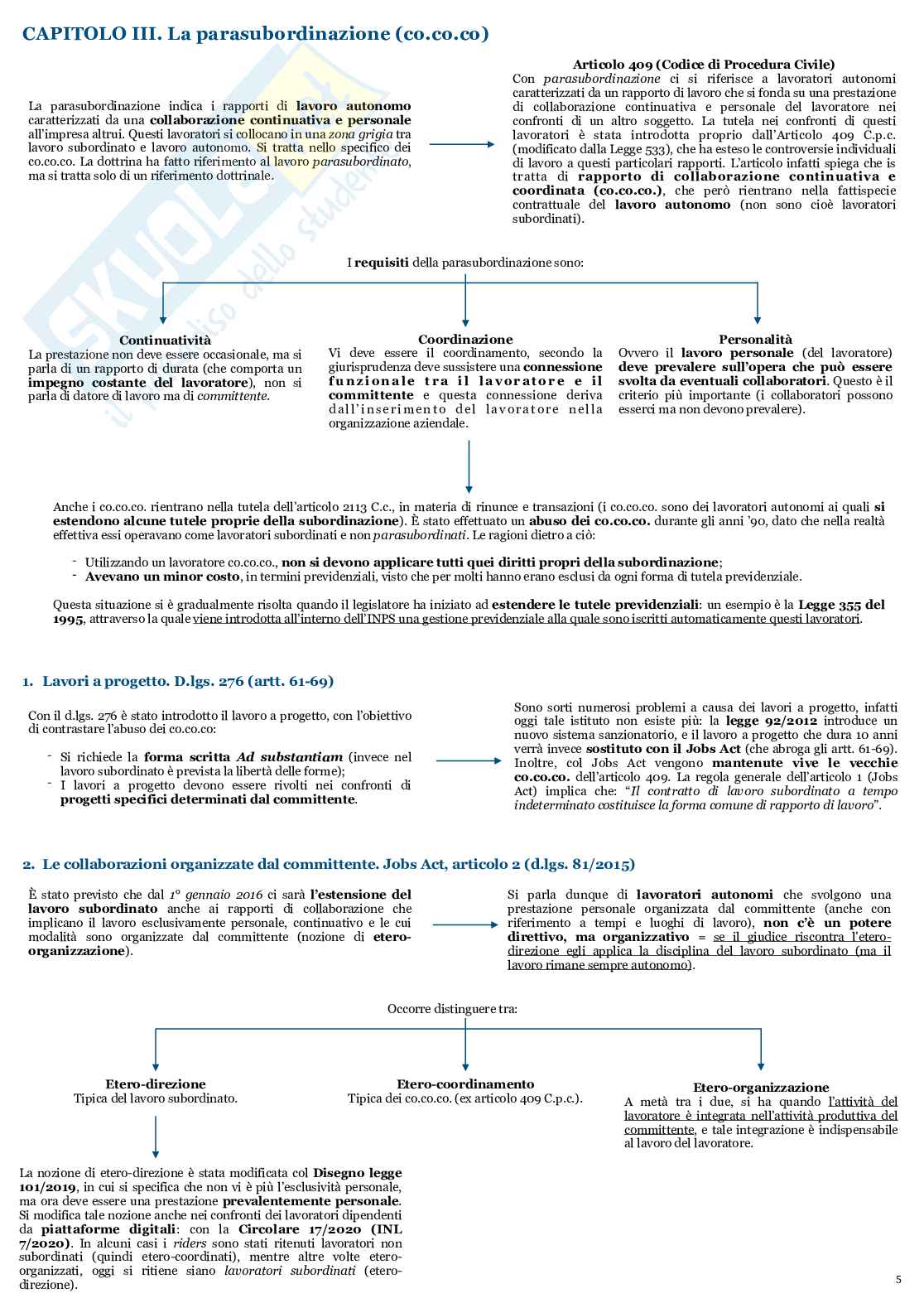 Esame di Diritto del lavoro e sindacale - Programma integrale  Pag. 46