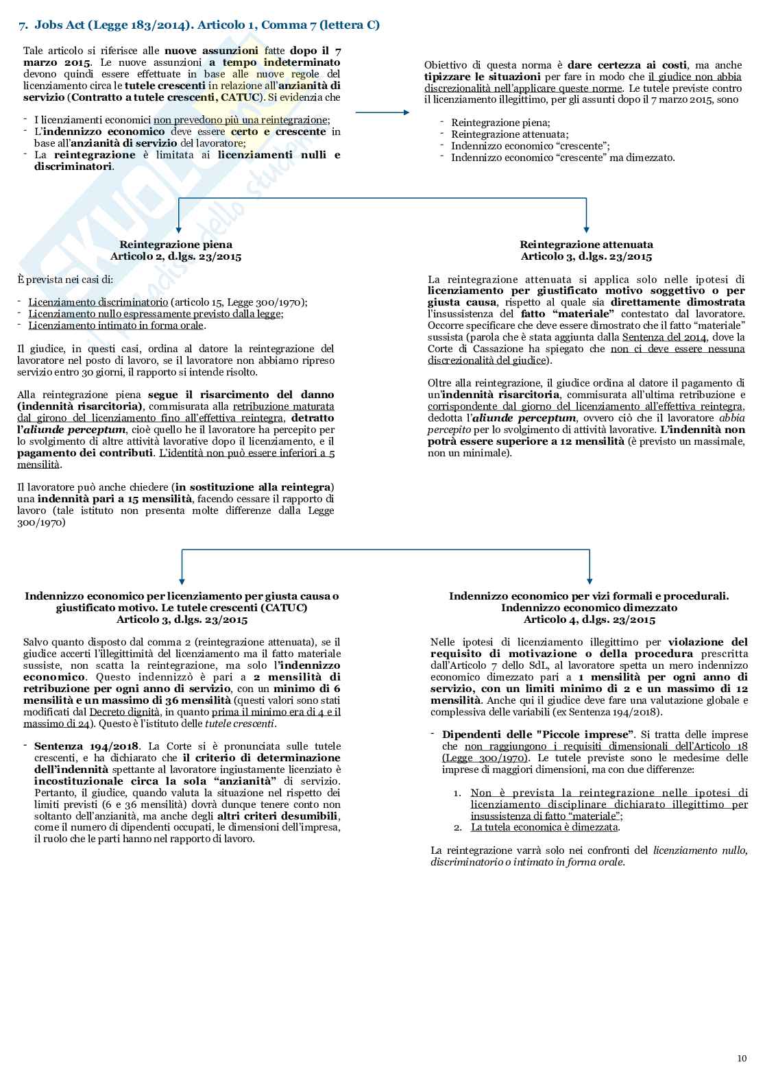 Esame di Diritto del lavoro e sindacale - Programma integrale  Pag. 51