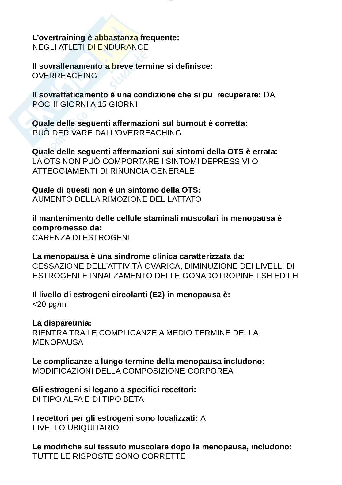 Paniere esame Nutrizione ed endocrinologia, Endocrinologia applicata all'attività motoria  Pag. 21
