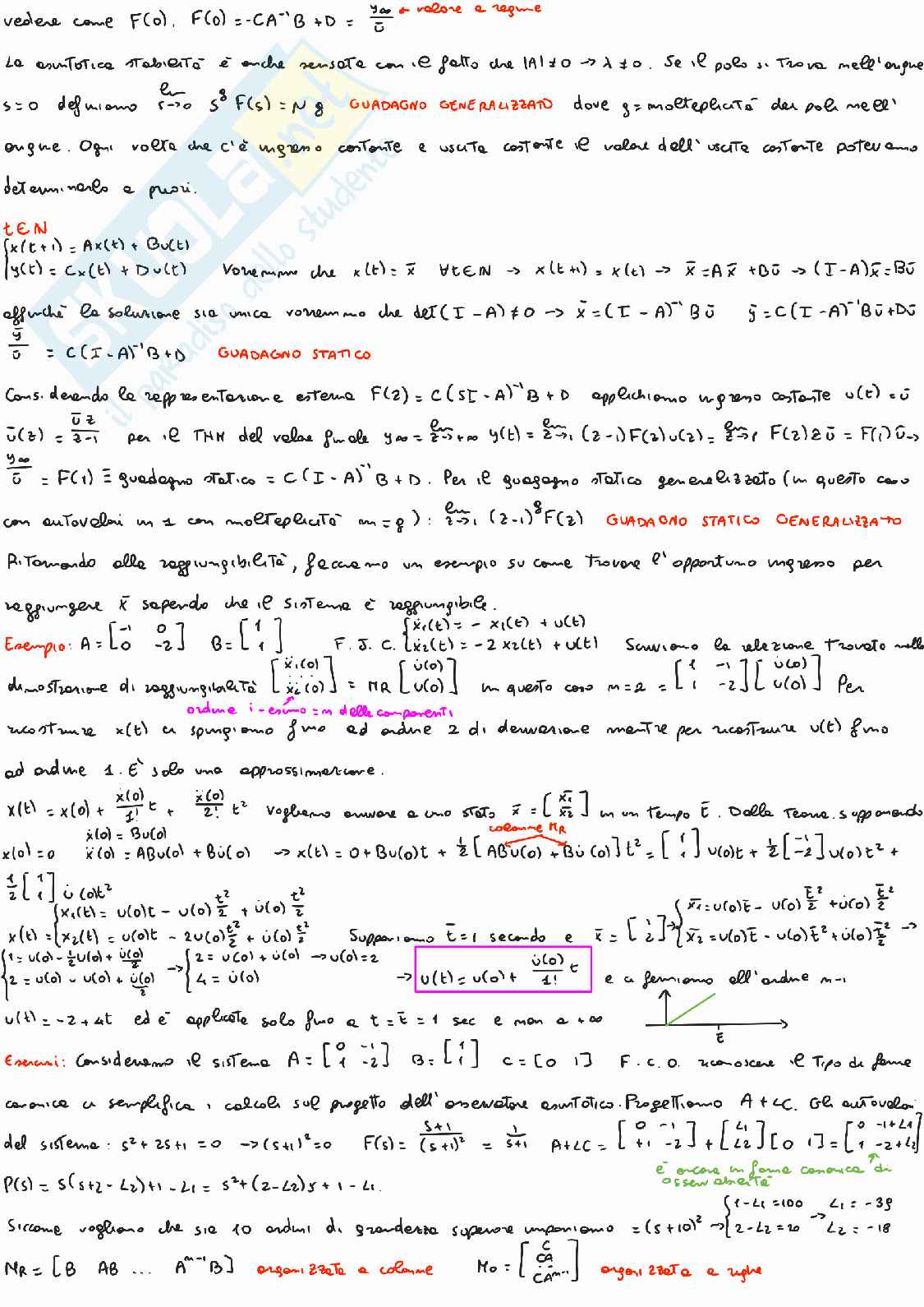 Teoria per l'esame di Teoria dei sistemi - parte 2 Pag. 21