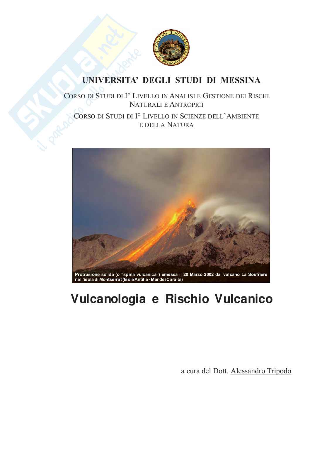 Vulcanologia e Rischio vulcanico Pag. 1