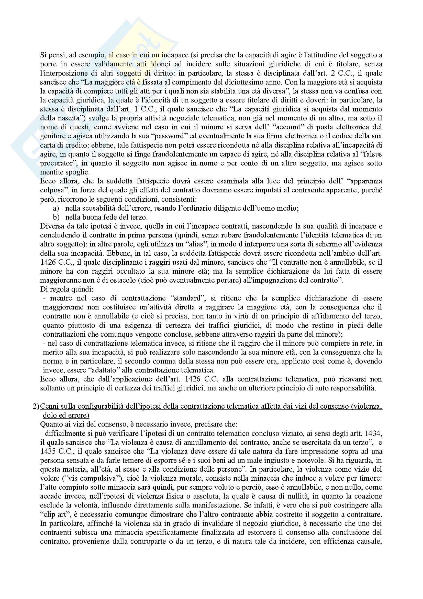 Contratto telematico, Diritto dell'informatica Pag. 21