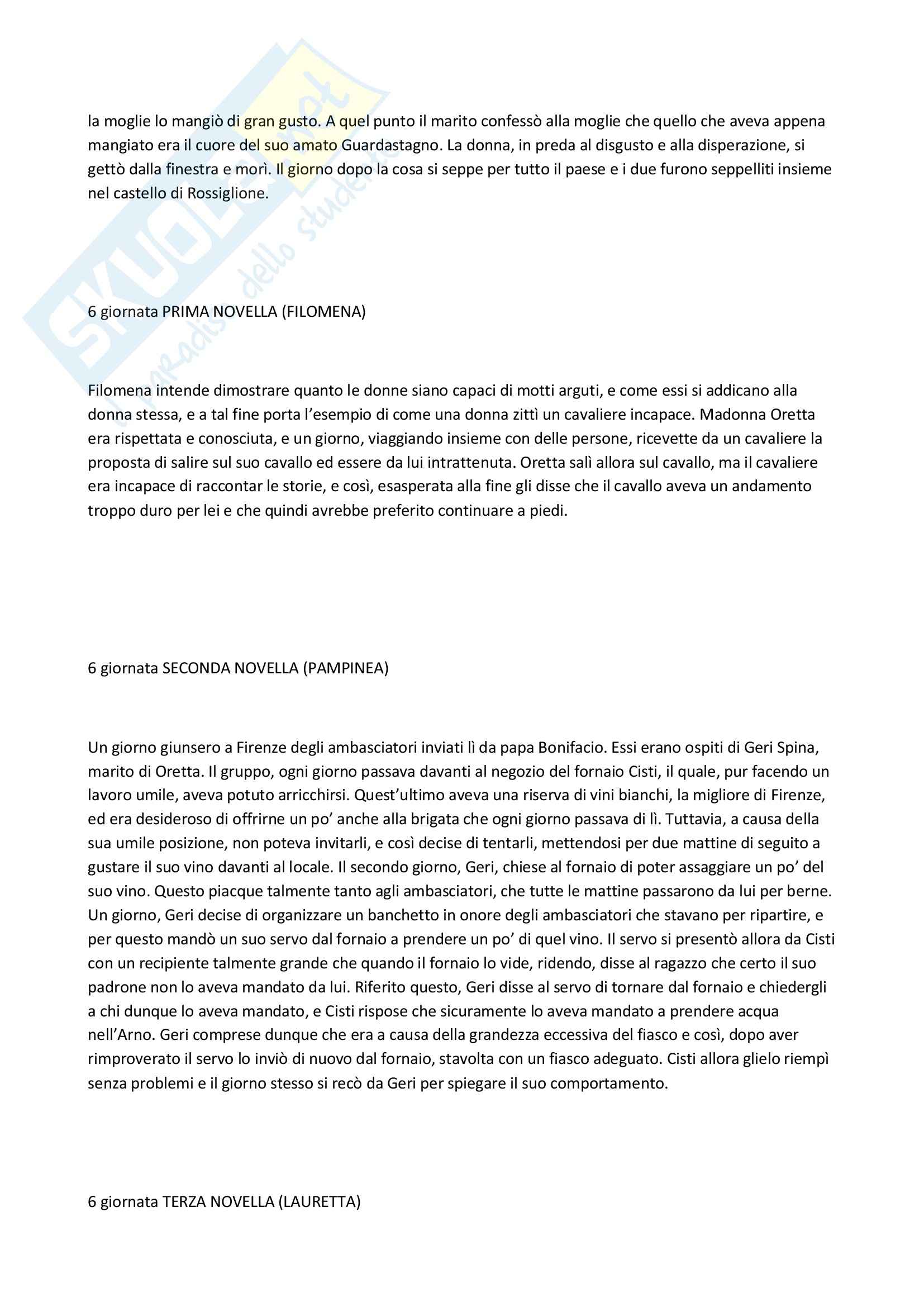 Novelle del Decameron, Letteratura italiana Pag. 6
