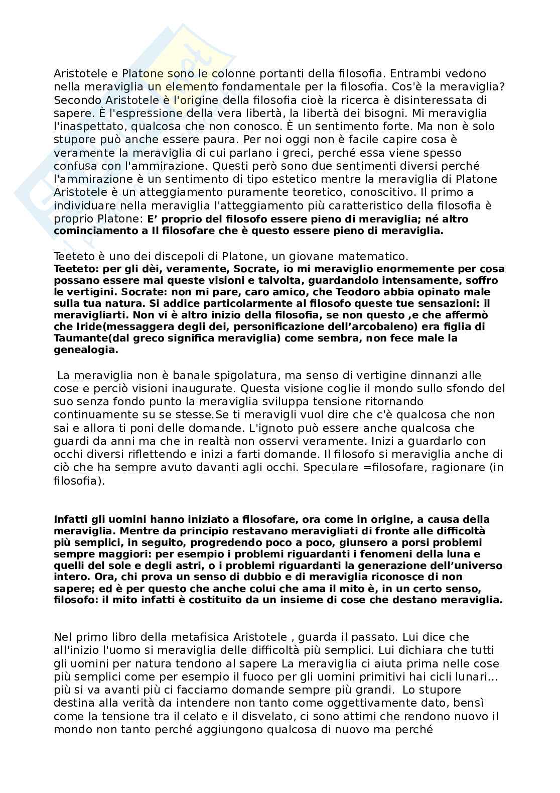 Aristotele e Platone  Pag. 1