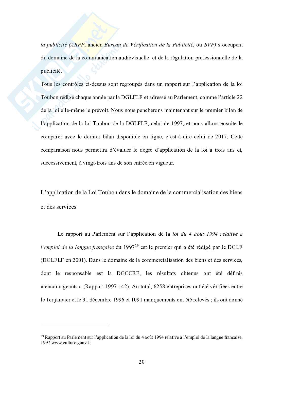 Tesi La langue française et la mondialisation: la recherche d'un équilibre entre protection et ouverture Pag. 21