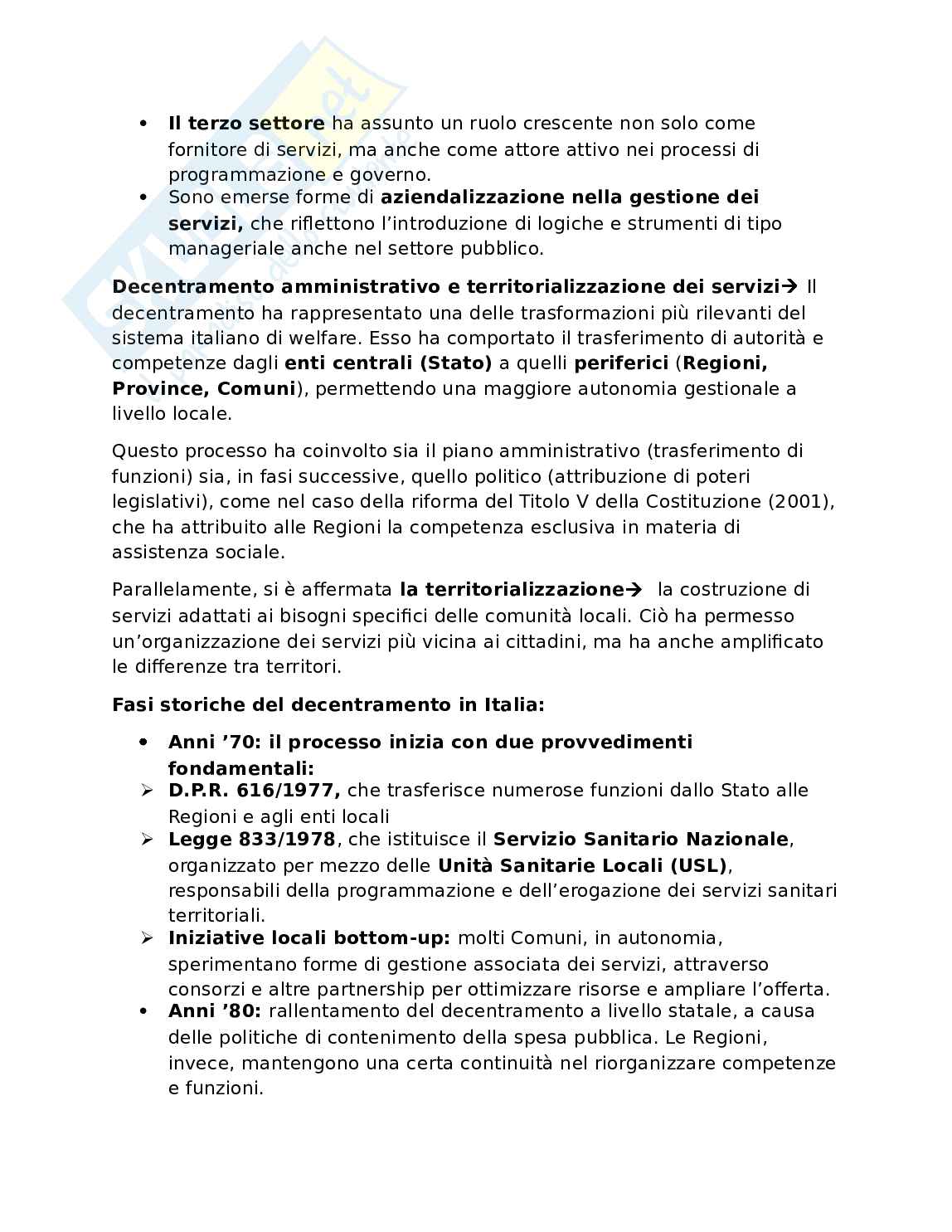 Organizzazione dei servizi socioassistenziali Pag. 16