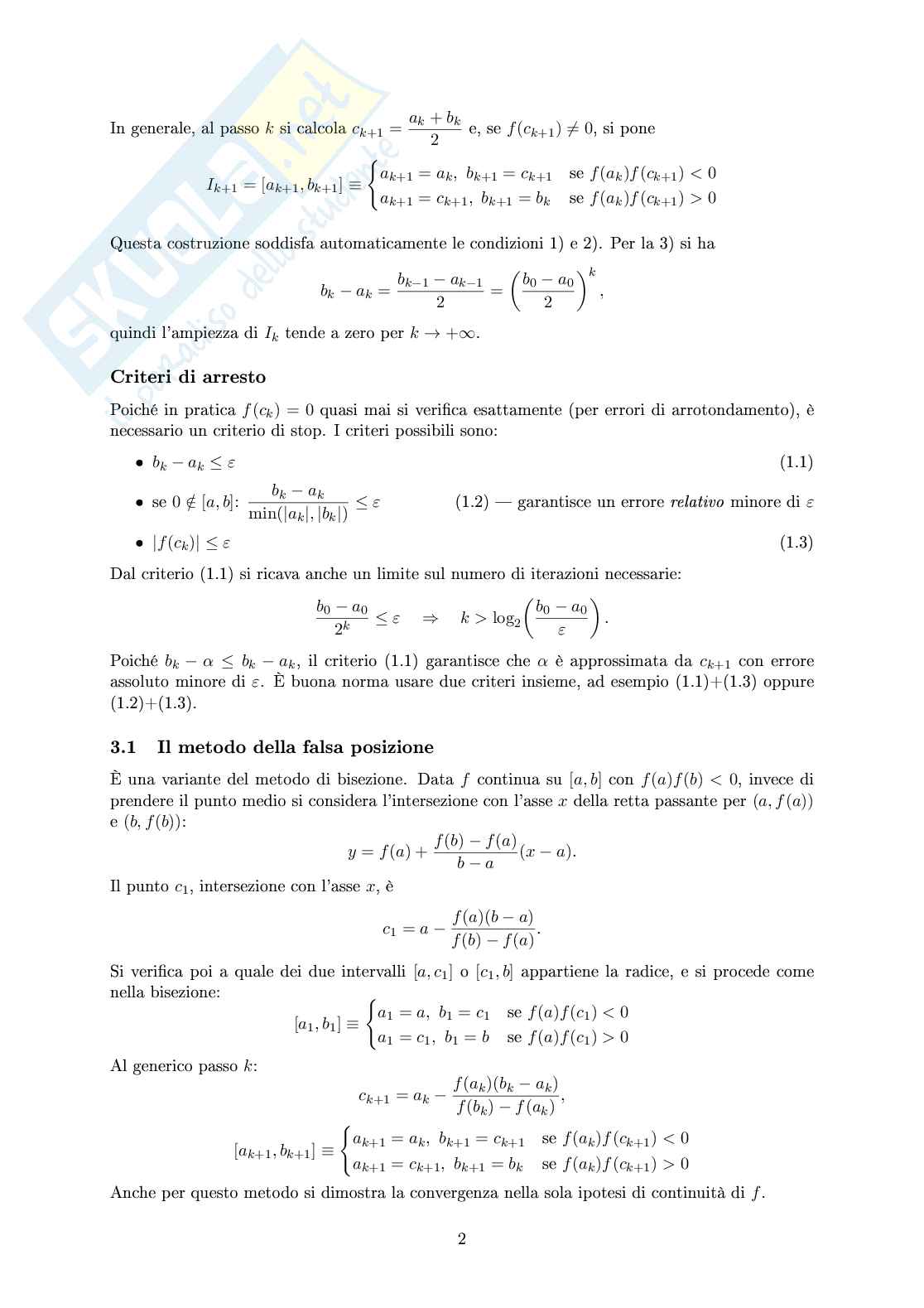 Calcolo numerico  Pag. 11