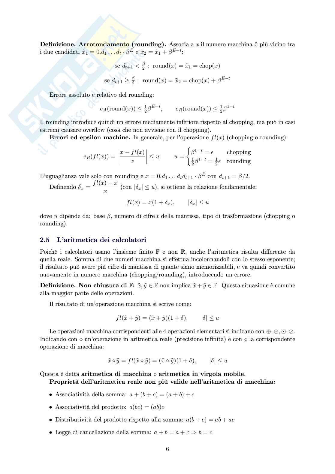 Calcolo numerico  Pag. 6