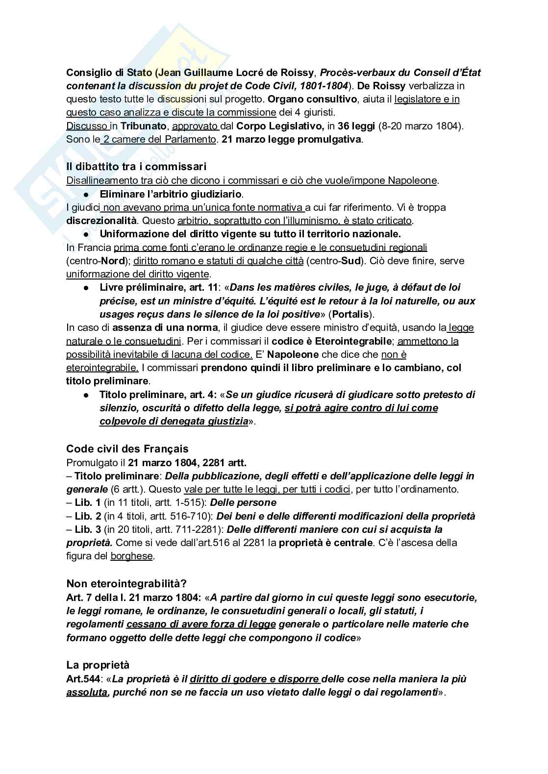 Riassunto esame Storia del diritto moderno e contemporaneo, Prof. Tavilla Elio, libro consigliato Tempi del diritto, Tavilla Pag. 16