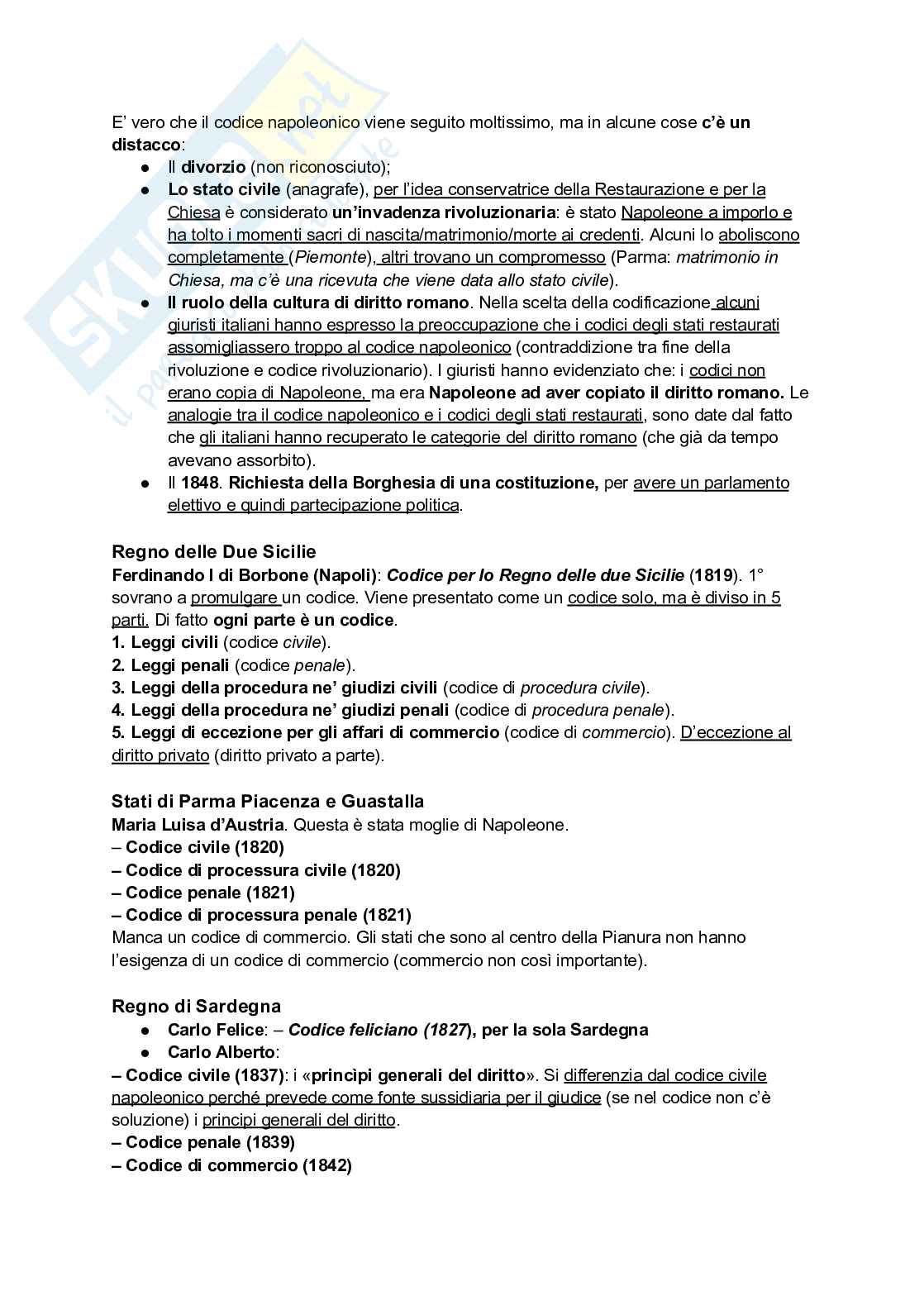 Riassunto esame Storia del diritto moderno e contemporaneo, Prof. Tavilla Elio, libro consigliato Tempi del diritto, Tavilla Pag. 31
