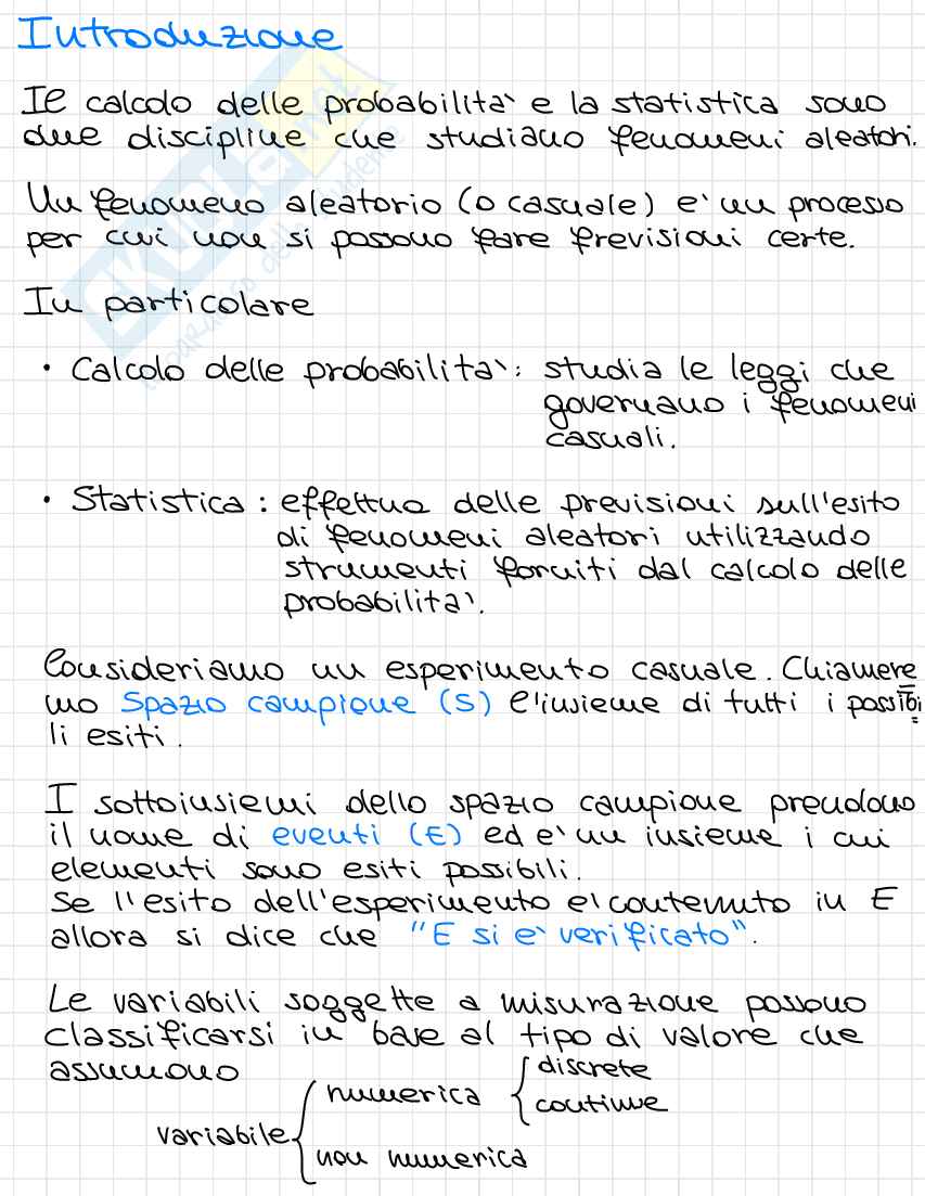 Appunti completi Probabilità e statistica Pag. 2