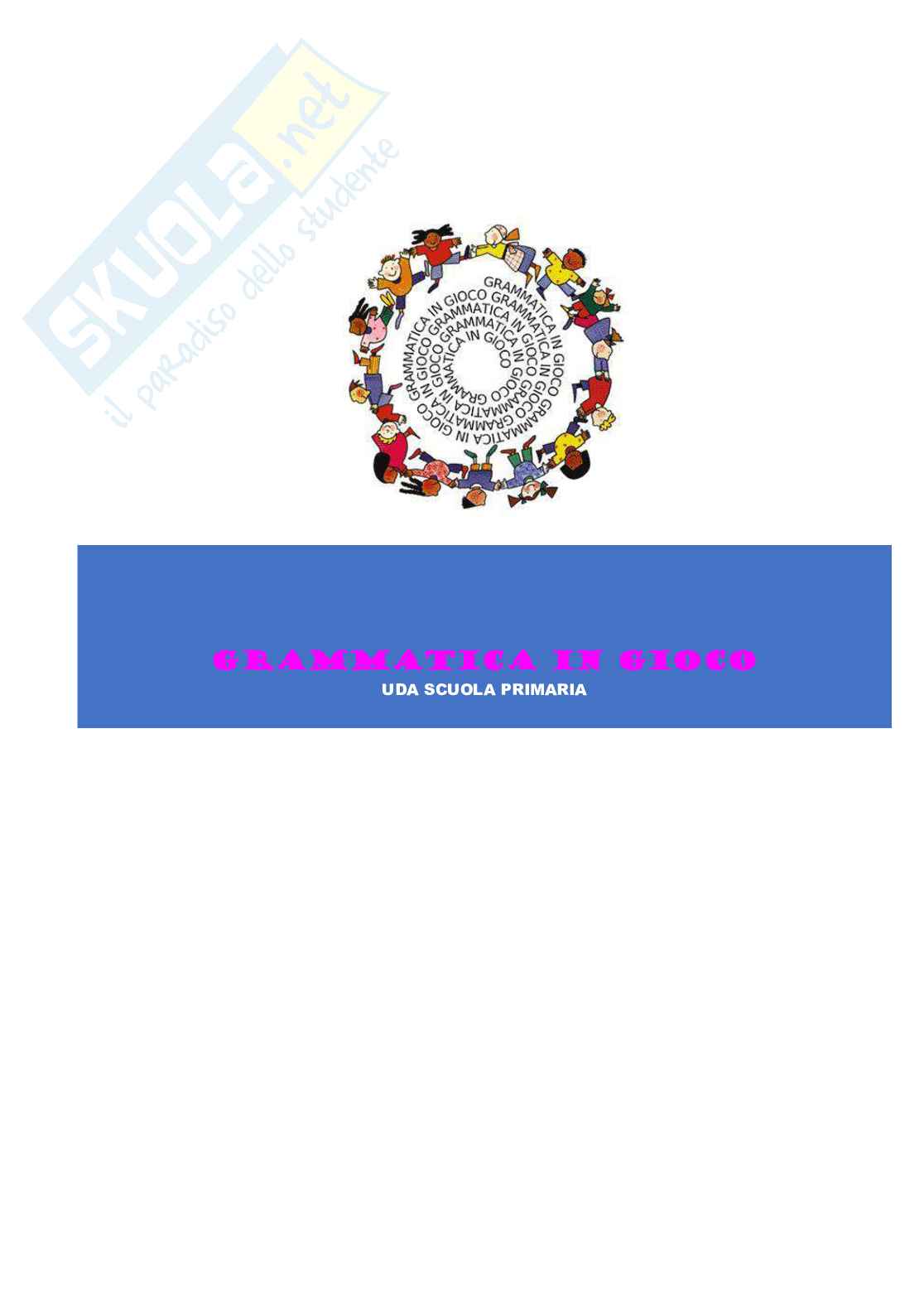 Esempio uda lezione simulata per la scuola primaria e concorsi pubblici italiano titolo la grammatica Pag. 1