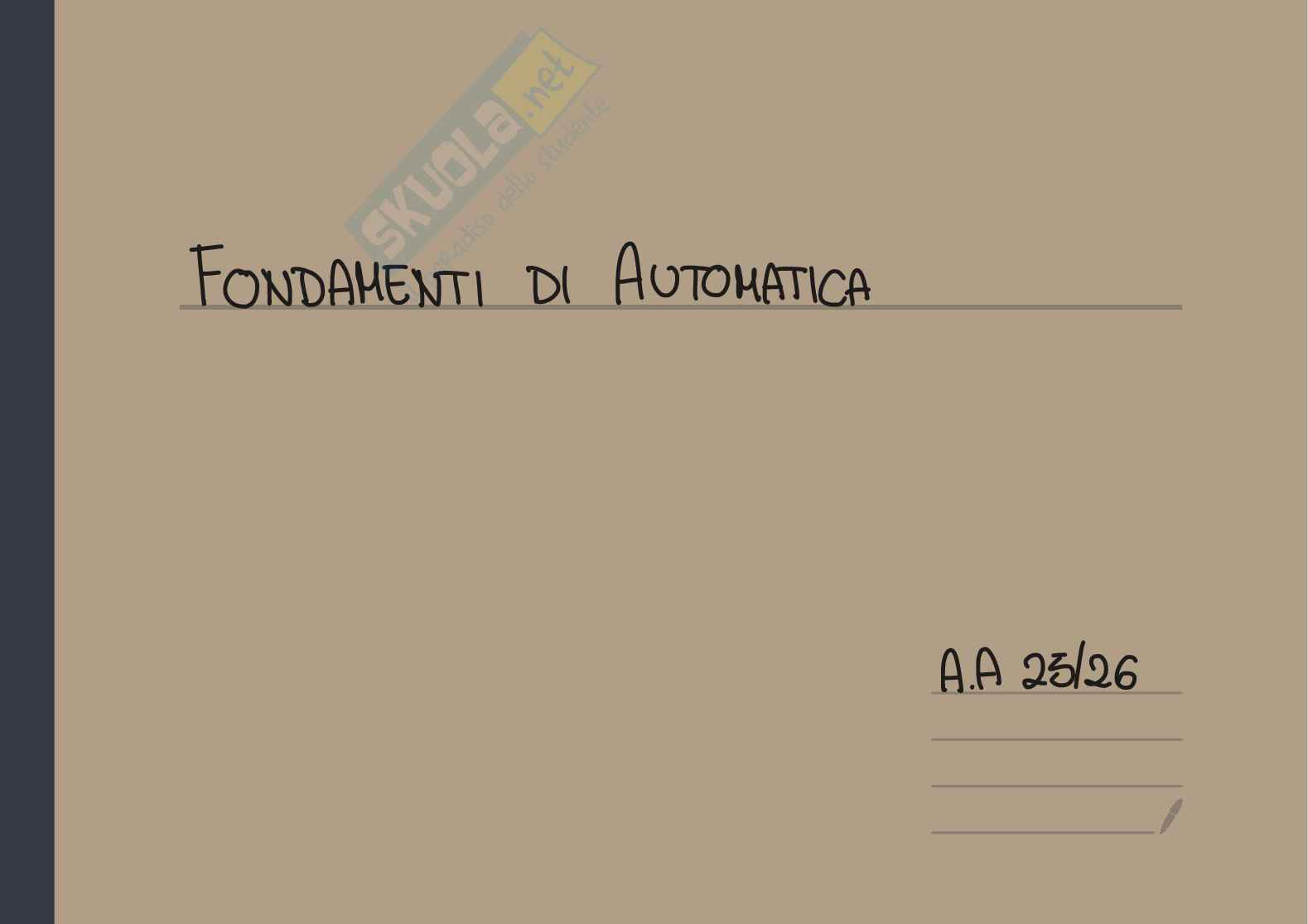 Appunti Fondamenti di automatica - Parte 1 Pag. 1