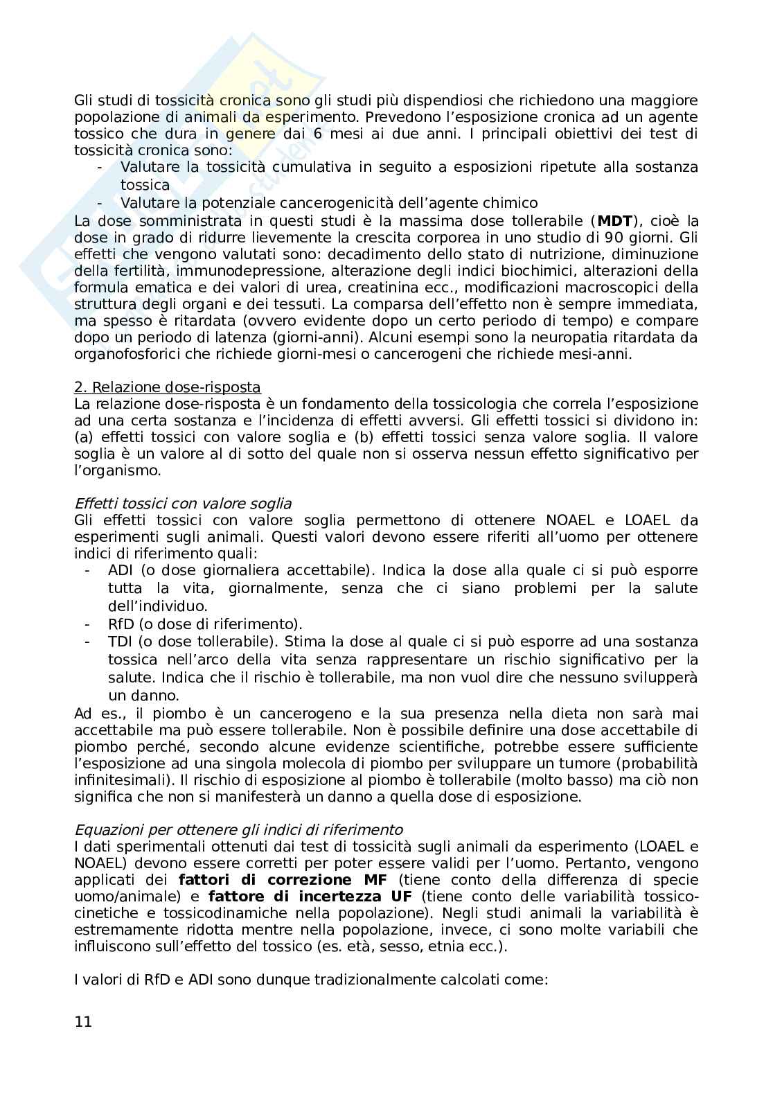 Tossicologia generale Pag. 11