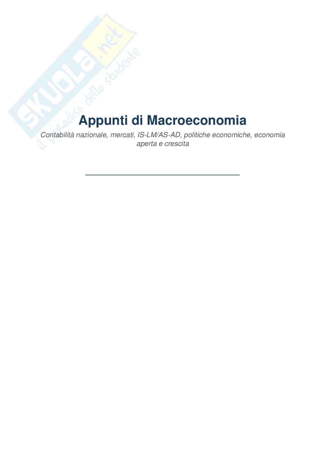 Schemi base di Macroeconomia Pag. 1