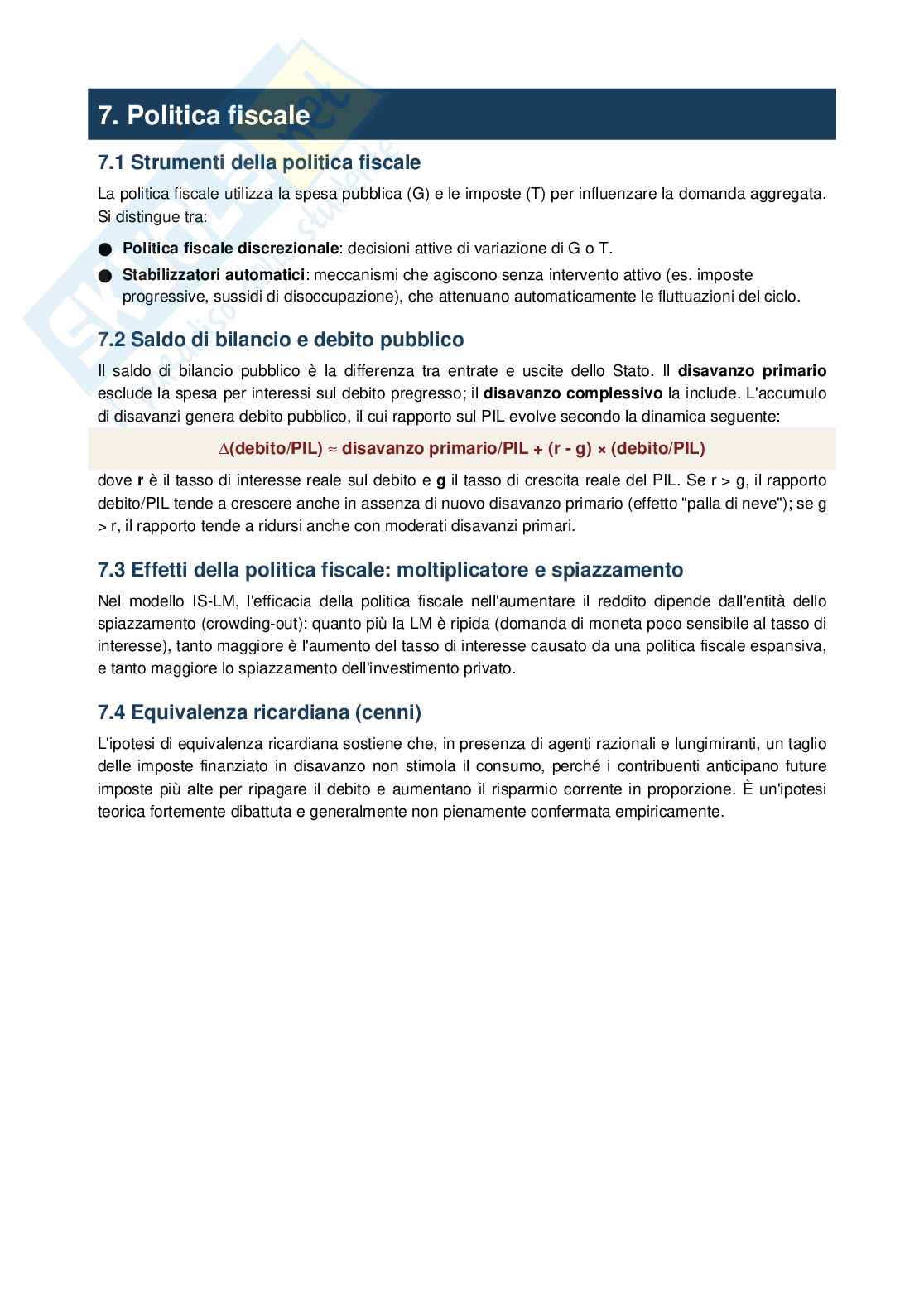 Schemi base di Macroeconomia Pag. 11