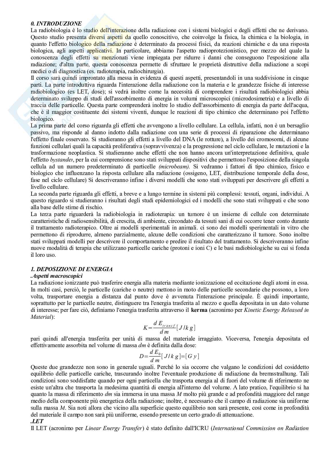 Radiobiologia Pag. 1