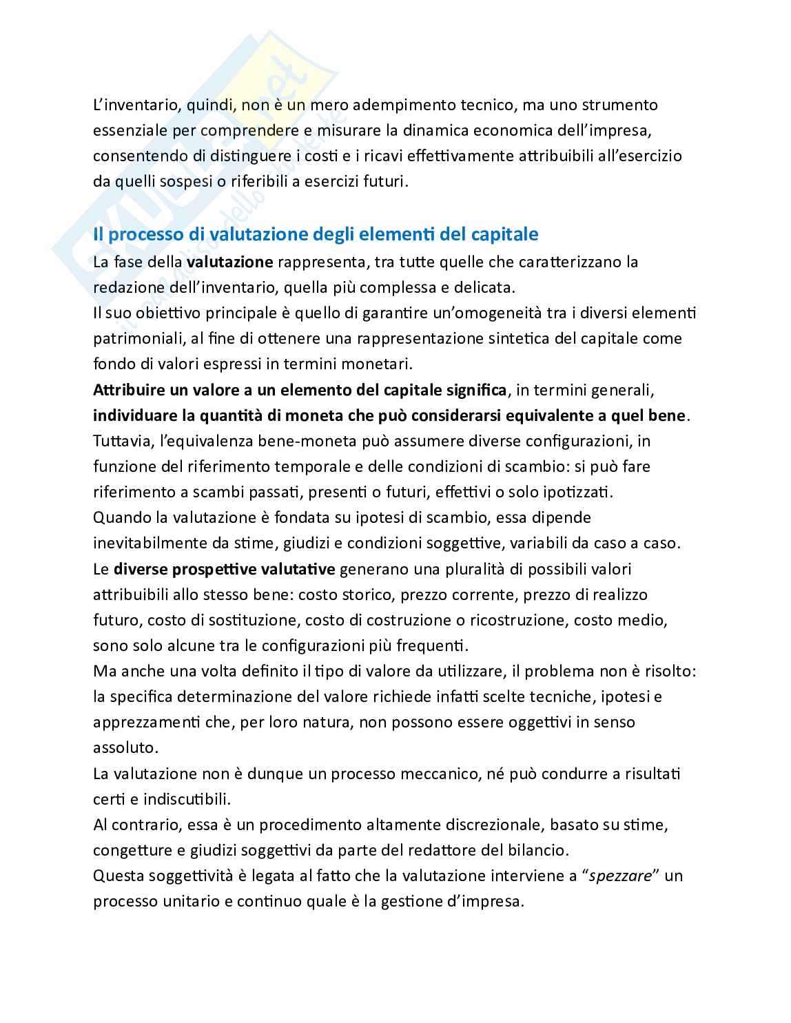 Bilancio e analisi economico-finanziaria - Teoria, parte 5 - I criteri di valutazione Pag. 11