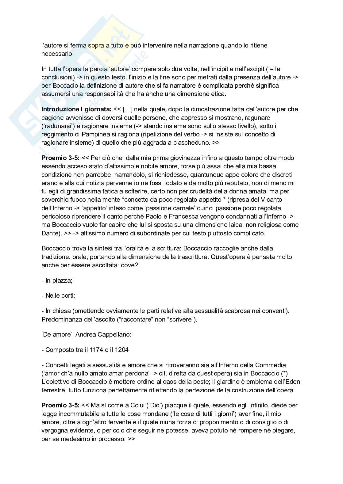 Boccaccio, il Decameron  Pag. 6