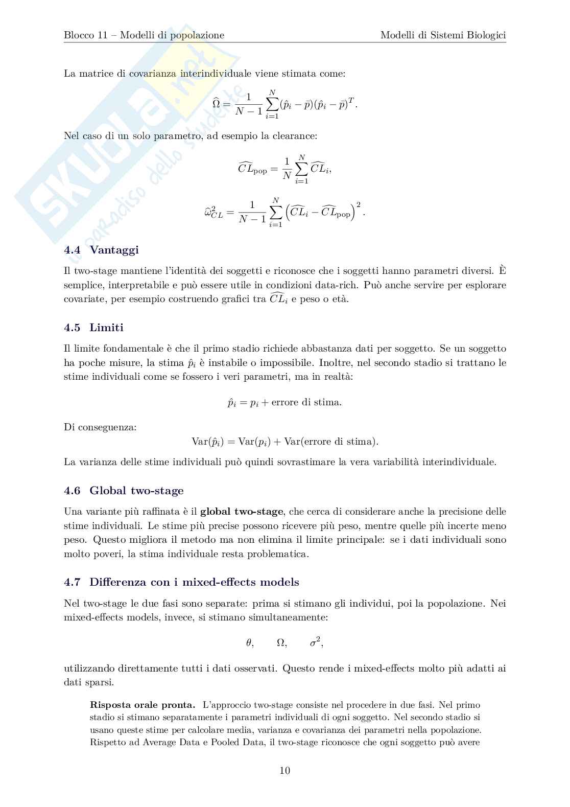 Blocco 11: Modelli di popolazione Pag. 11