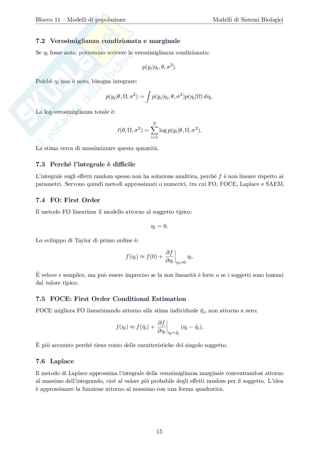 Blocco 11: Modelli di popolazione Pag. 16
