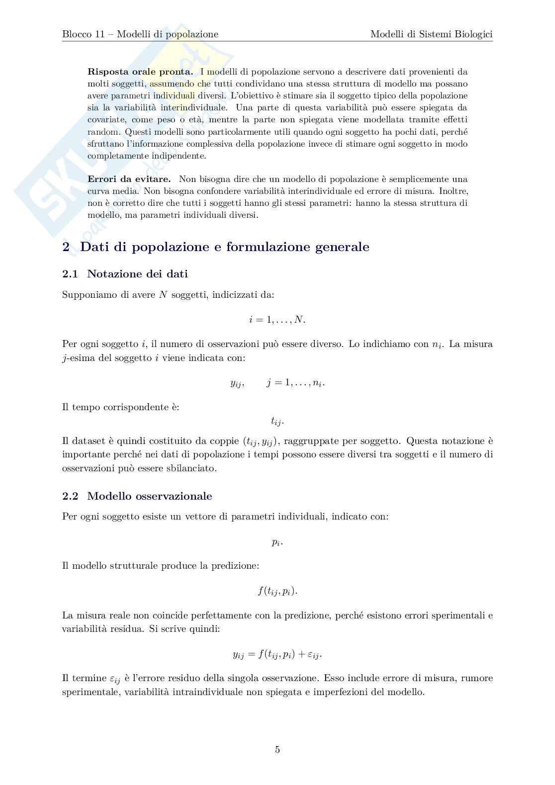 Blocco 11: Modelli di popolazione Pag. 6