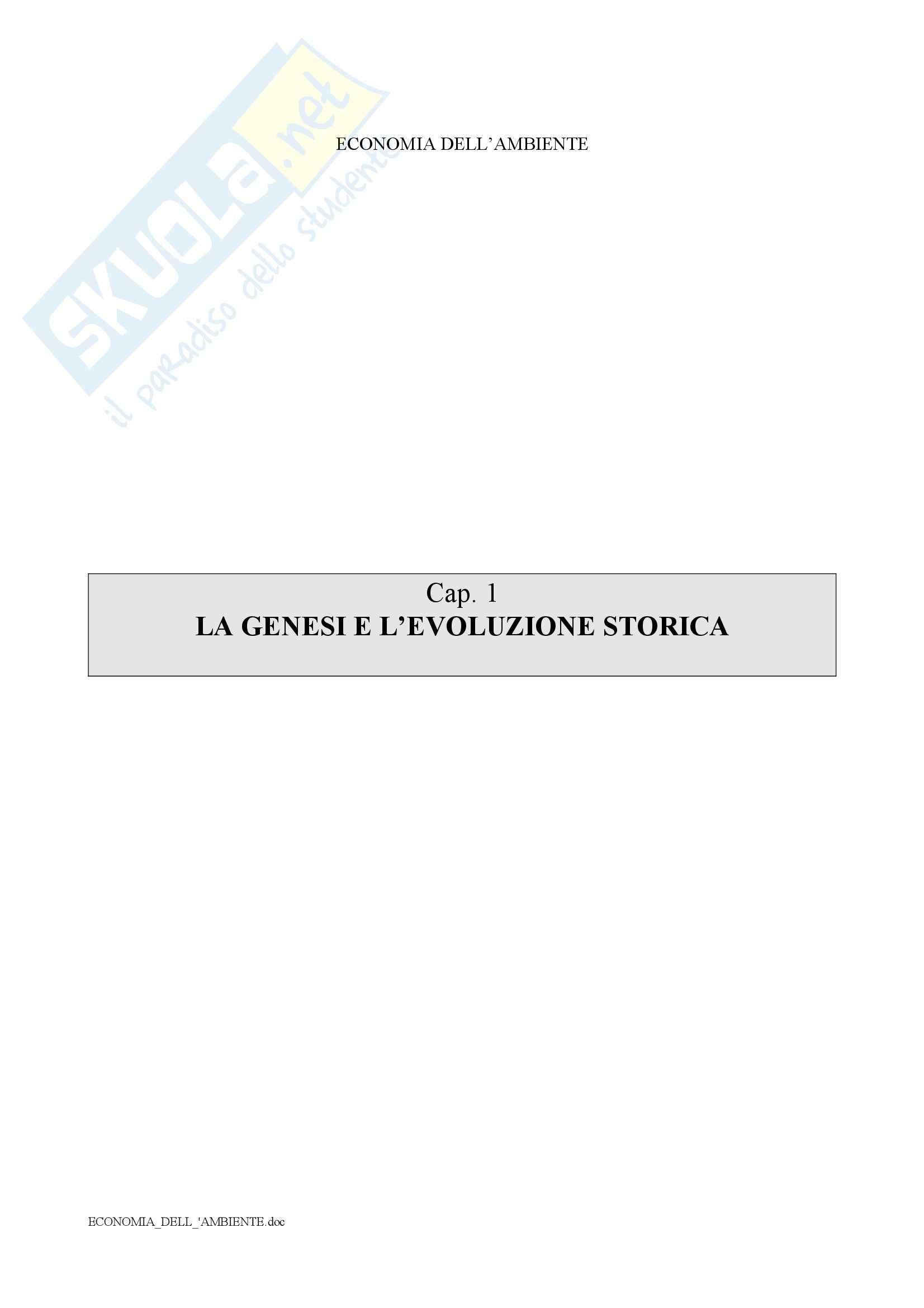Economia dell'ambiente - Corso completo Pag. 1
