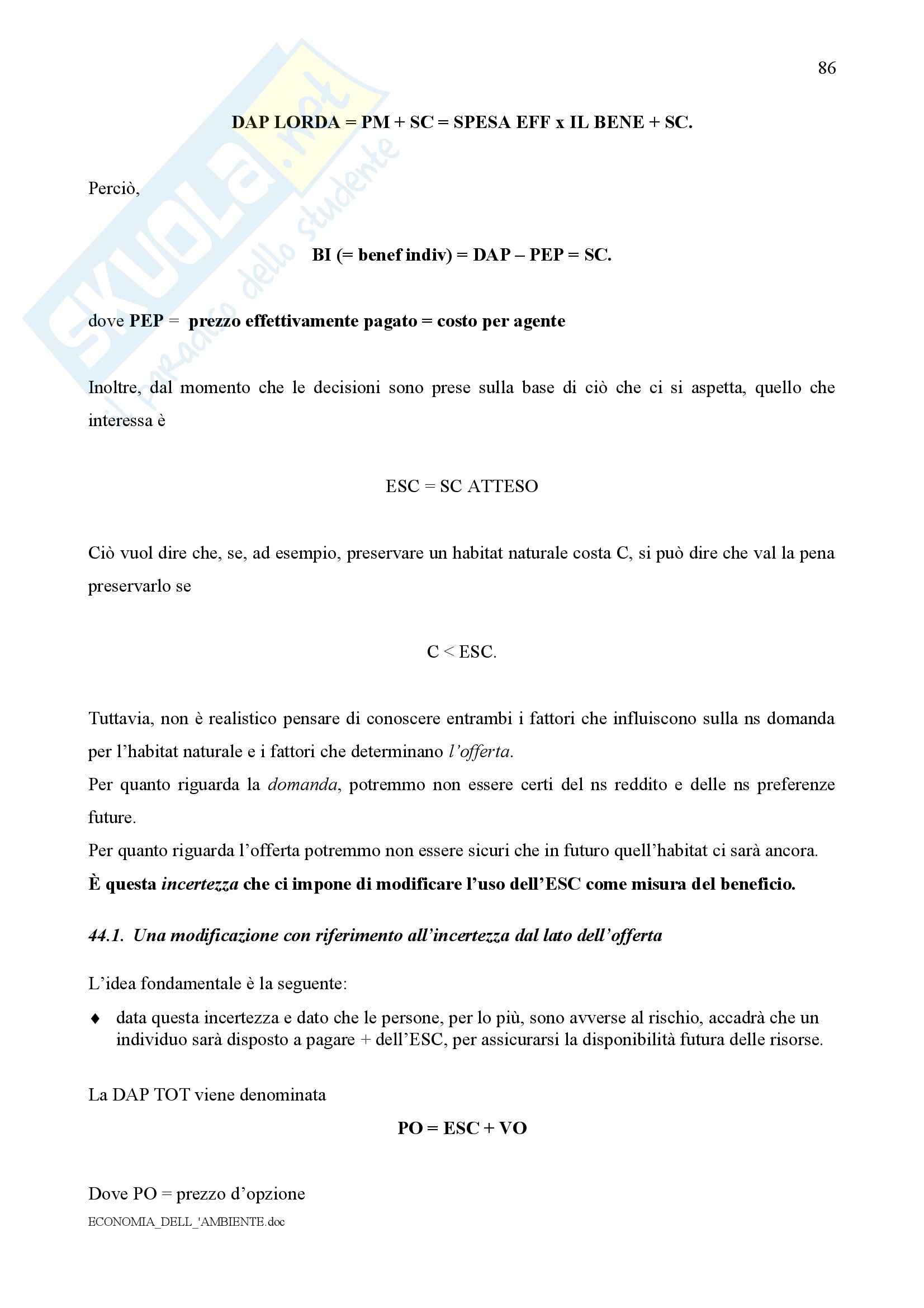 Economia dell'ambiente - Corso completo Pag. 86