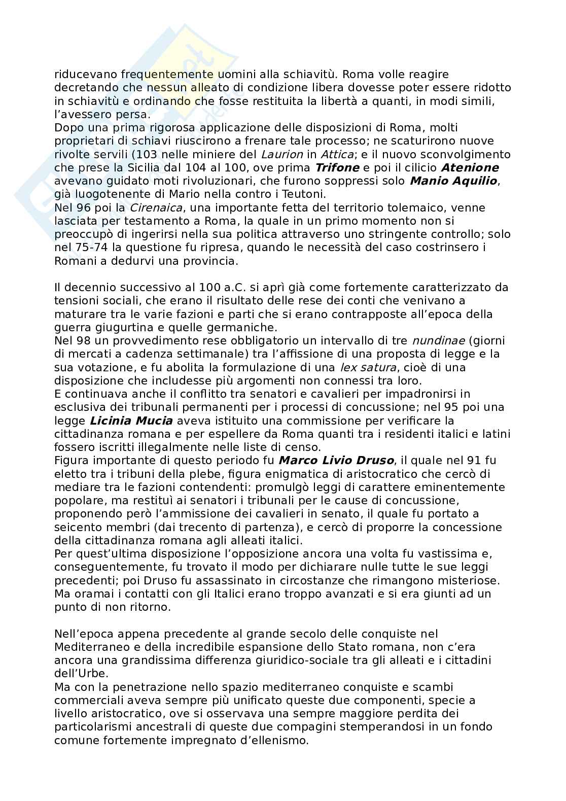 Riassunto esame Storia romana, Prof. Tantillo Ignazio, libro consigliato Storia romana, Gerace, Marcone Pag. 11