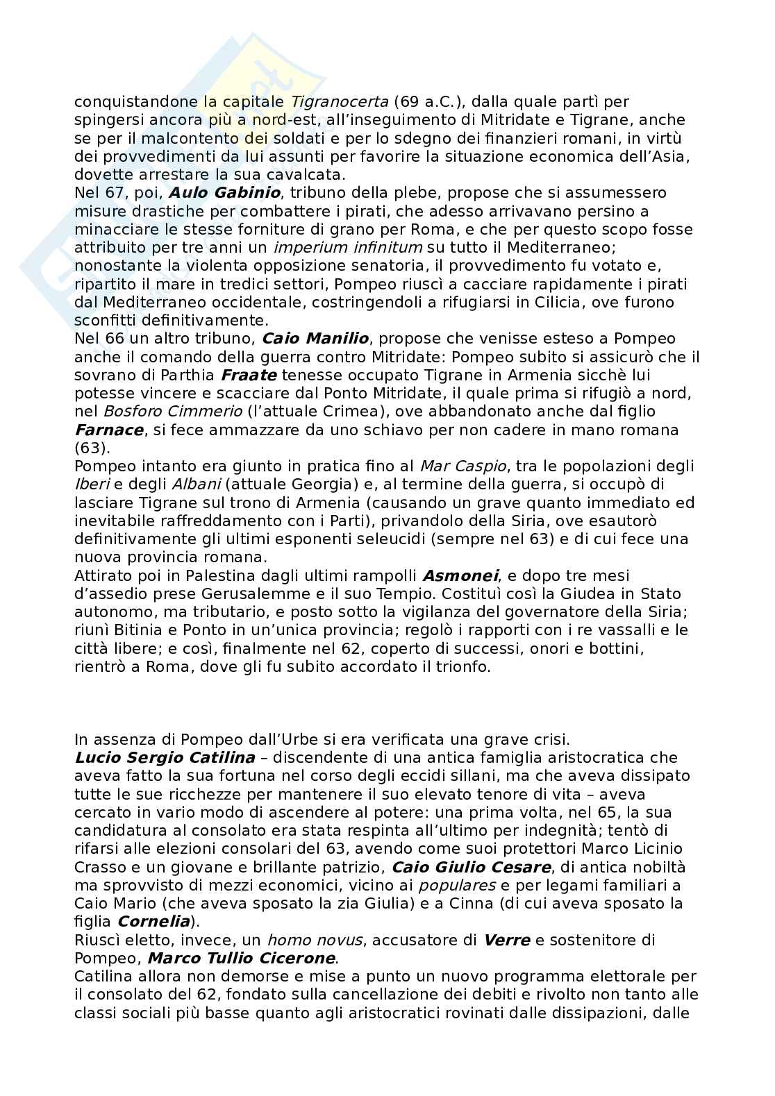 Riassunto esame Storia romana, Prof. Tantillo Ignazio, libro consigliato Storia romana, Gerace, Marcone Pag. 21