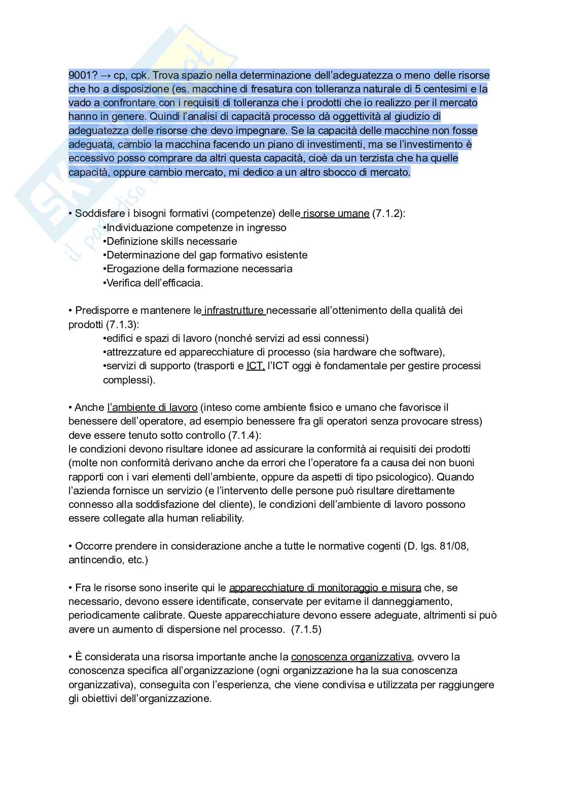 Appunti di Gestione della qualità e SGA Pag. 81