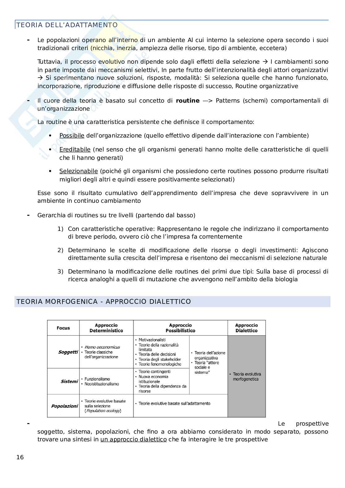 Governo e Gestione aziendale Pag. 16
