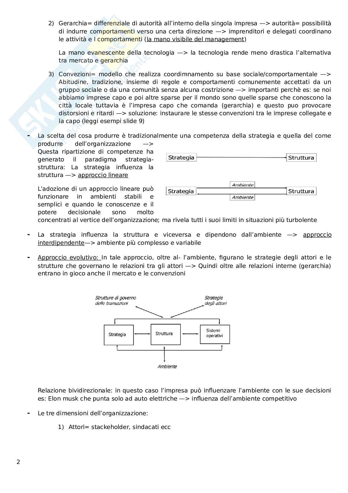 Governo e Gestione aziendale Pag. 2
