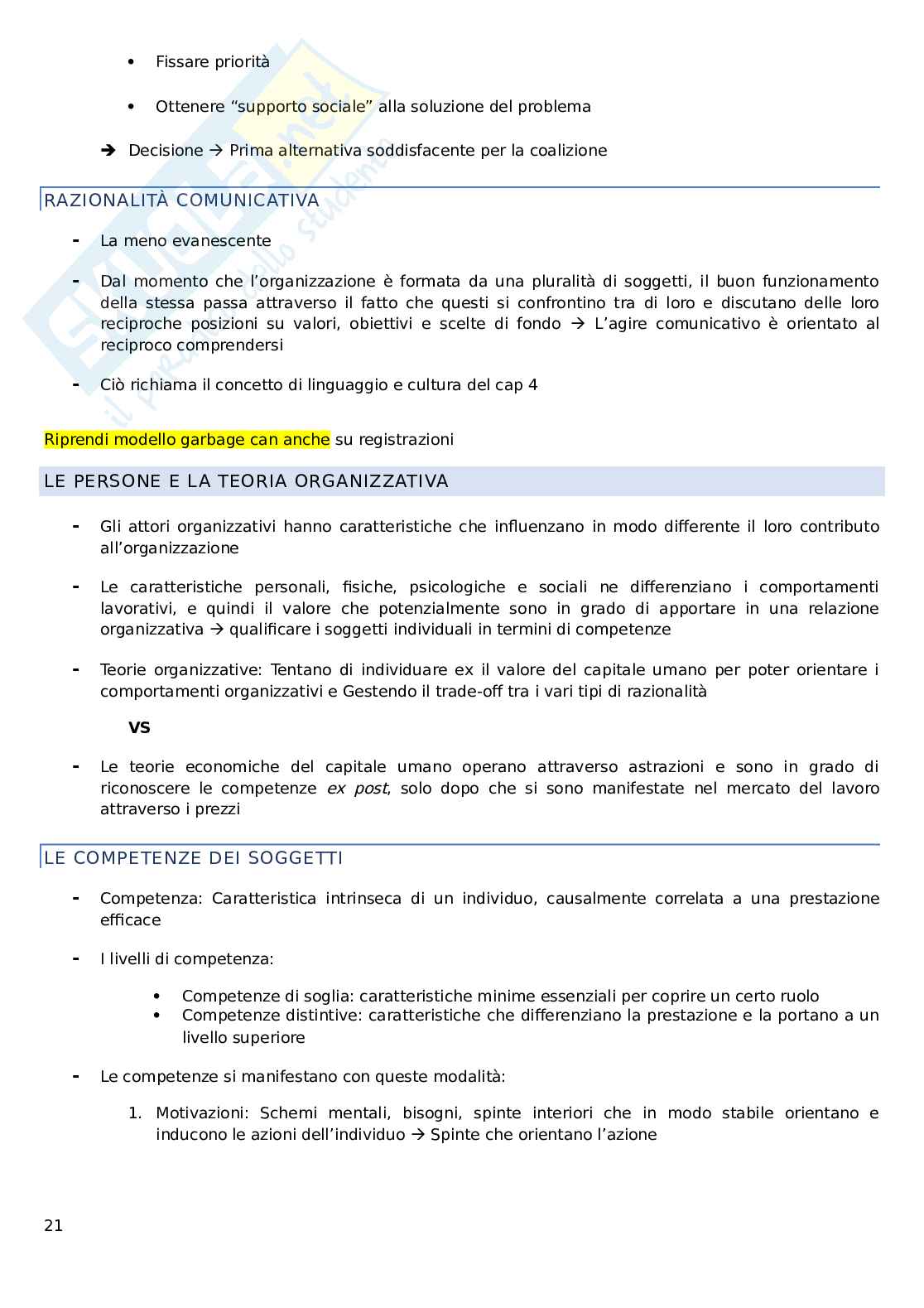 Governo e Gestione aziendale Pag. 21
